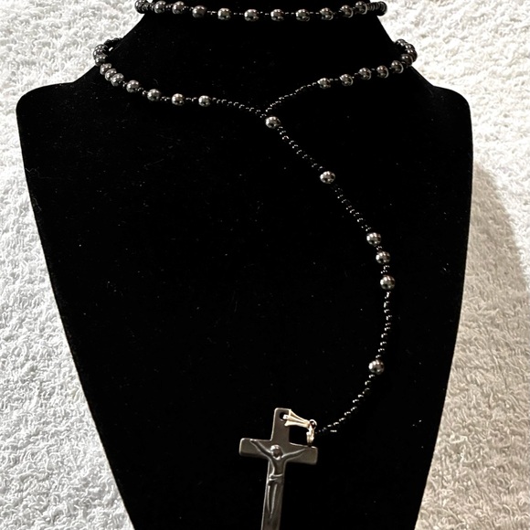 BLACK ROSARY HEMATITE - Picture 4 of 9